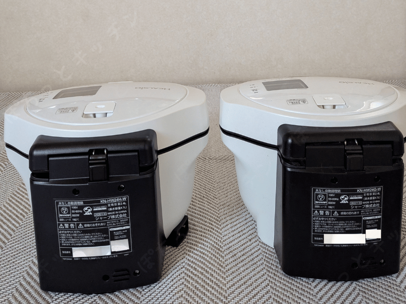 背面ラベルの型番・スペック表示